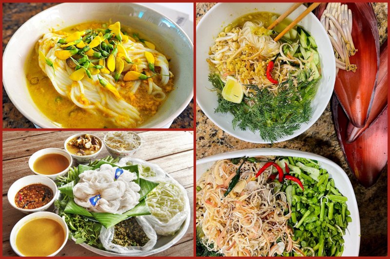 Num Banh Chok (sopa de fideos con pescado al curry)